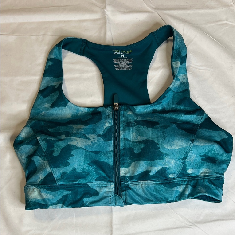 Tek Gear Blue Camouflage Sports Bra